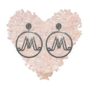 MEA MIO logo oorbellen in zilver glitter - www.meamio.com