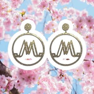 MEA MIO logo oorbellen in gouden glitter - www.meamio.com