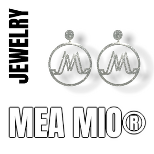 MEA MIO logo oorbellen in zilver glitter - www.meamio.com