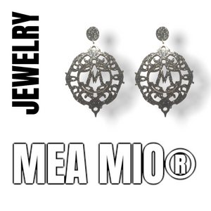 MEA MIO medaillon oorbellen in donker grijze glitter - www.meamio.com