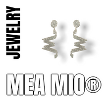 Afbeelding in Gallery-weergave laden, MEA MIO Logo oorbellen in zilver glitter - www.meamio.com