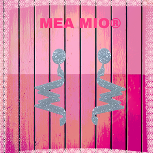 MEA MIO Logo oorbellen in zilver glitter - www.meamio.com